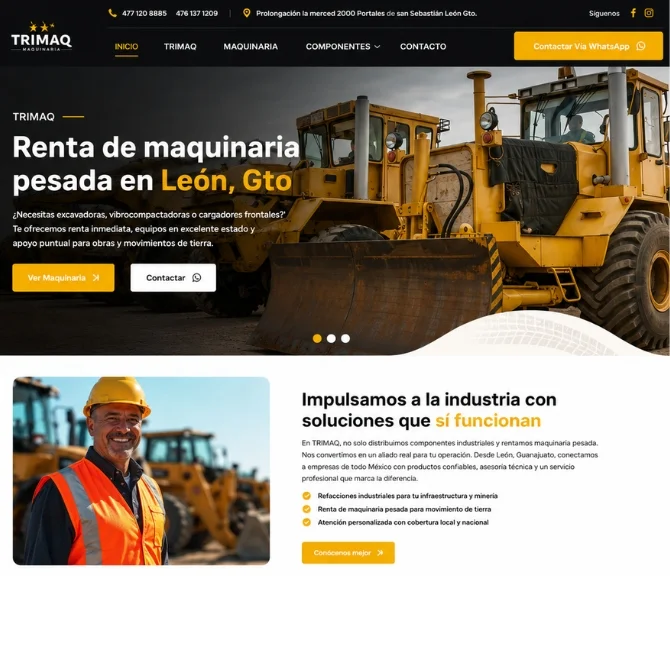 Sitio web para maquinaria industrial