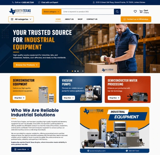 Catálogo web de productos industriales