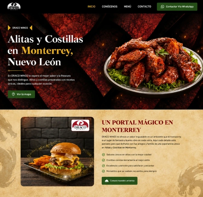 Diseño de página web para restaurantes